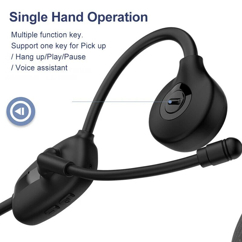 Bluetooth 5.0を搭載したワイヤレスヘッドセット,マイクとデュアルマイクを備えた防水デバイス,会議スポーツ,ランニング用