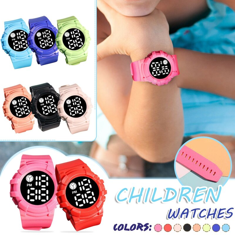 Детские спортивные часы, подходящие для использования на улице, электронные часы для учащихся, отображение времени