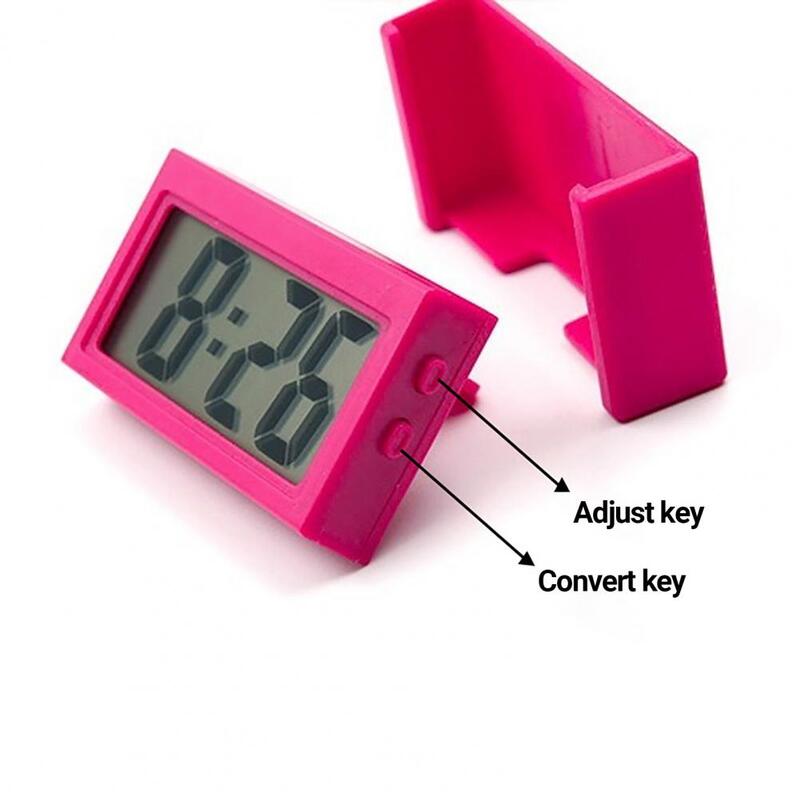 Zegar elektroniczny samoprzylepny Mini wyświetlacz LCD duży ekran deski rozdzielczej biurko cyfrowy zegar do domu samochodu cyfrowy zegar