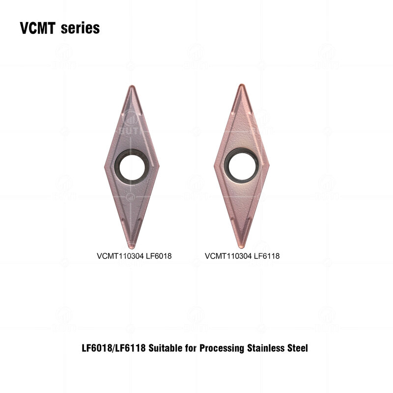 DESKAR 100% Original VCMT110304 LF6018 pisau logam campuran VCMT110304 LF6118 CNC alat bubut sisipan putar keras untuk baja tahan karat