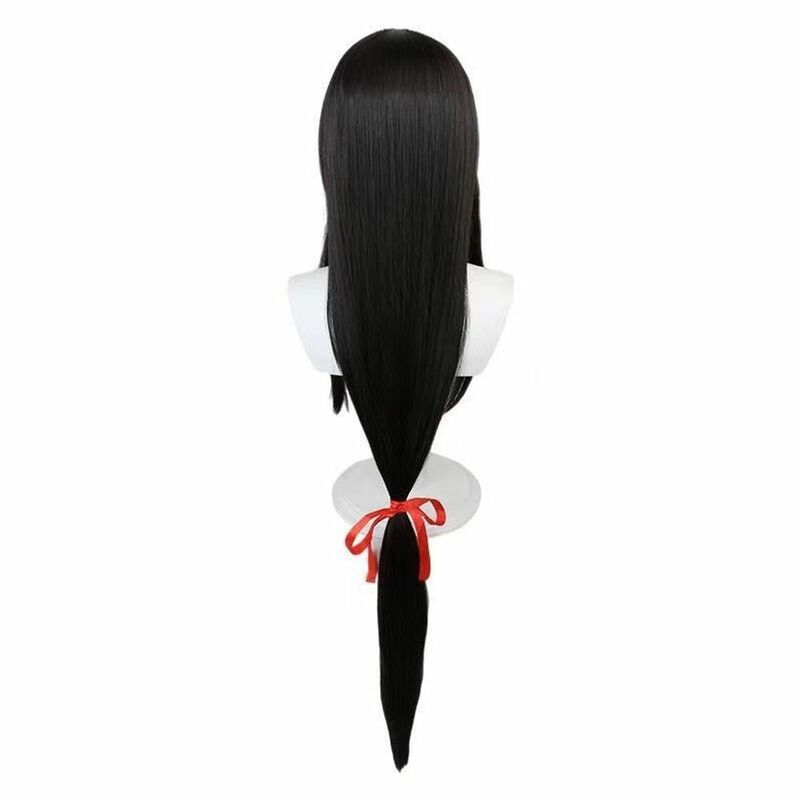 Wig hitam Game rambut sintetis tahan panas kostum Cosplay rambut palsu sintetis