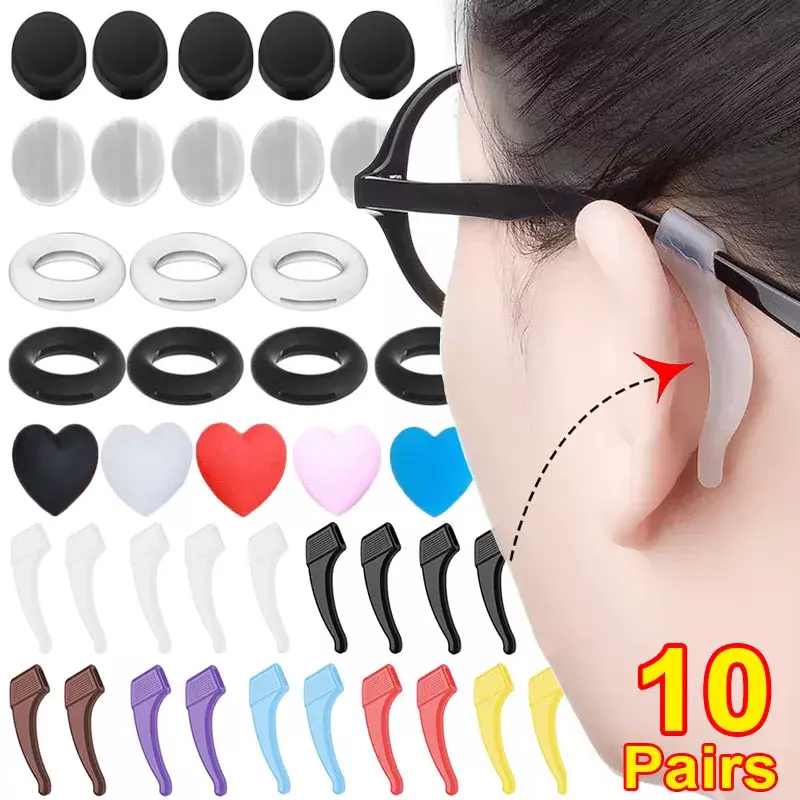 Crochets d'oreille anti-alde pour lunettes, manchon d'oreille de jambe de lunettes en silicone, bouchon, fixation rapide, accessoires de fixation, pointe, poignée d'oreille, porte-lunettes