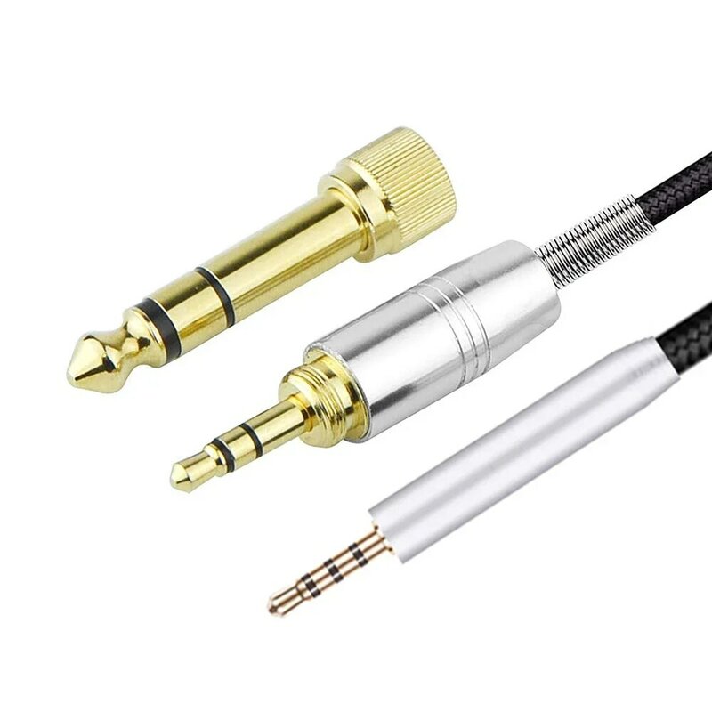 Kabel ekstensi nilon kepang pengganti OFC 6.35mm untuk headphone Takstar Pro82 Pro 82