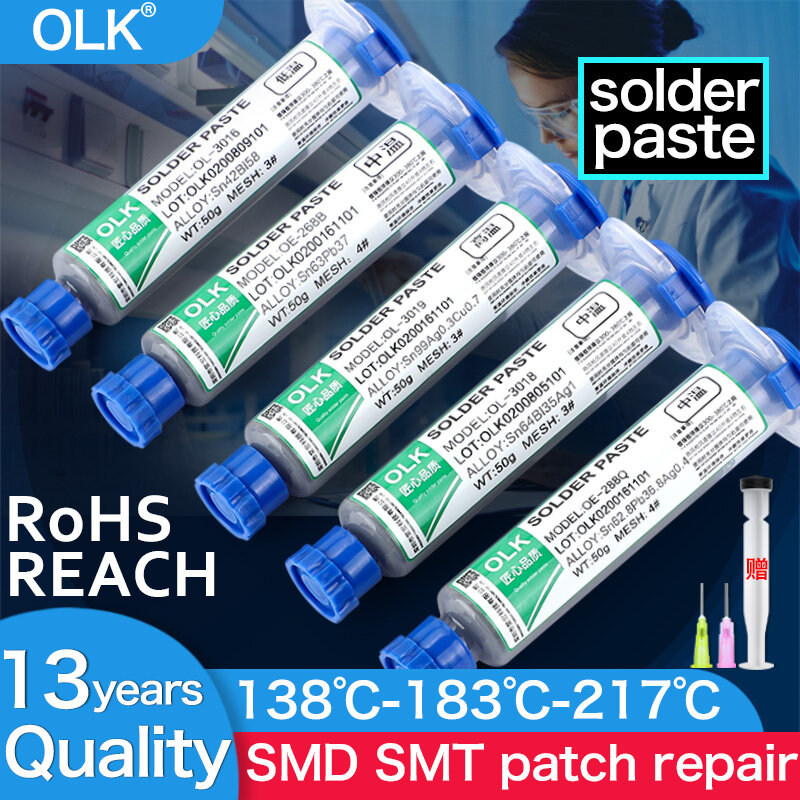 30/50g New Type Tin Solder Paste Flux For Soldering  IC PCB Sn42Bi58 183℃ SMD Repair Manual Repair Patch DIY Welding Paste