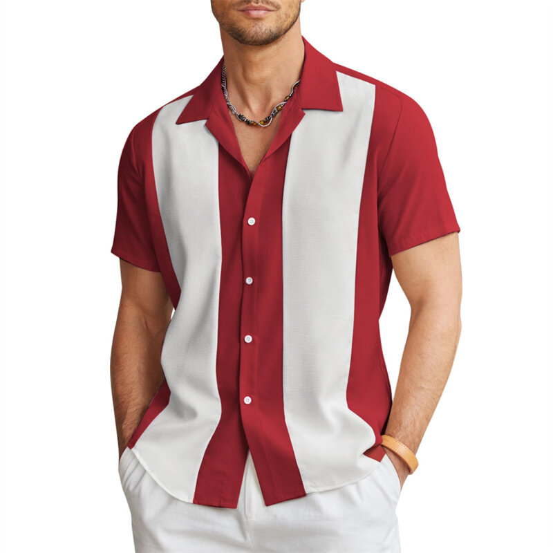 Мужская рубашка с коротким рукавом, Повседневная пляжная рубашка с цифровым принтом, на пуговицах, новинка 2024