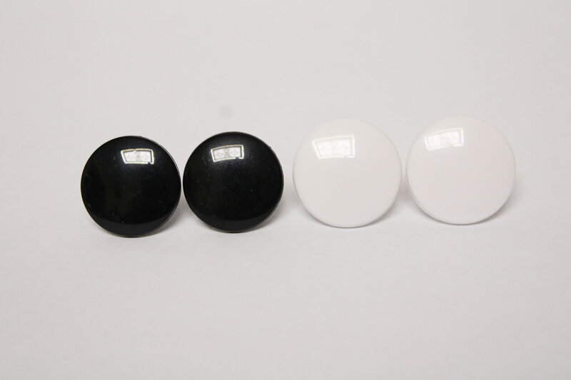 핸드프레스 와셔가 있는 평평한 원형 장난감 눈, 인형 액세서리 크기 색상 옵션, 블랙 화이트, 4mm, 6mm, 8mm, 10mm, 22mm, 40 개