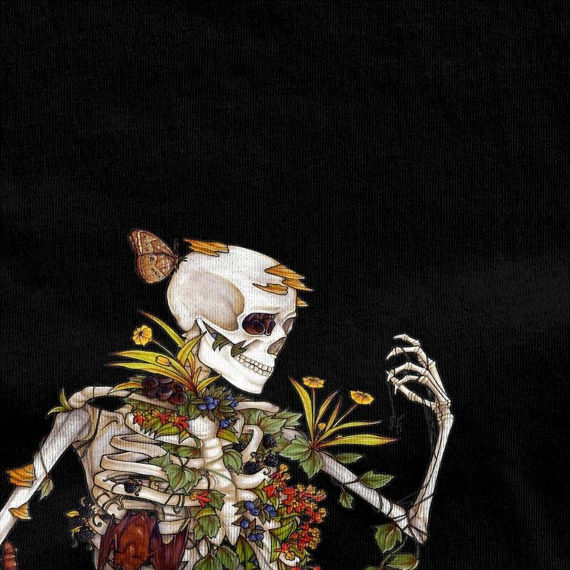Bones And Botany Merchandise Shirt for Men Women Plants Skeleton Skull Art Funny 100% Cotton New Arrival Tee Shirts