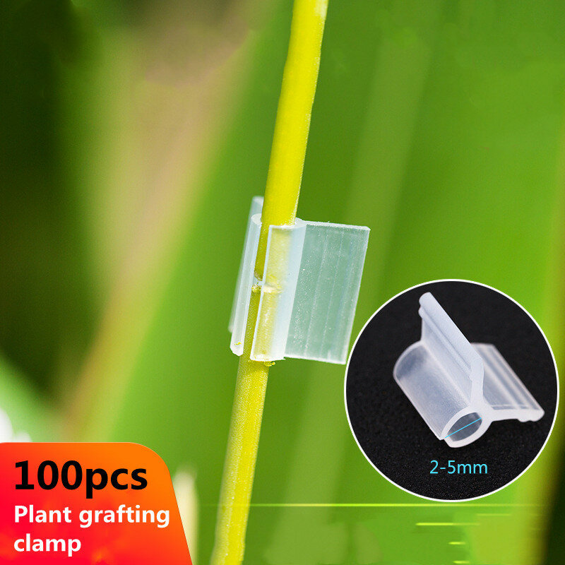 庭の温室用の透明なプラスチッククリップ,野菜の花の植物のための96udsピン,ペガサス植物,ガーデニング用品,100個