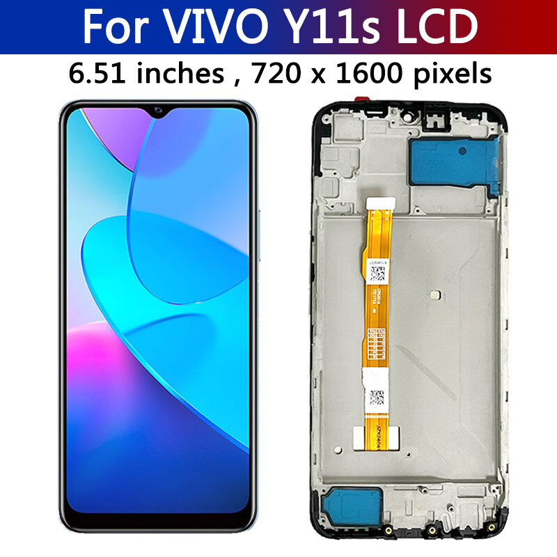 Vivo y11s y11 s v2028用LCDタッチスクリーン,6.51オリジナル