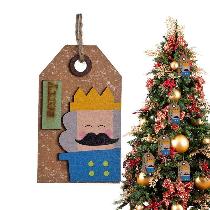 Étiquette de Noël en bois durable et créative, père Noël joyeux Noël, cadeau attro pour la maison, fournisseur de cadeaux, fête du Nouvel An, fête de mariage