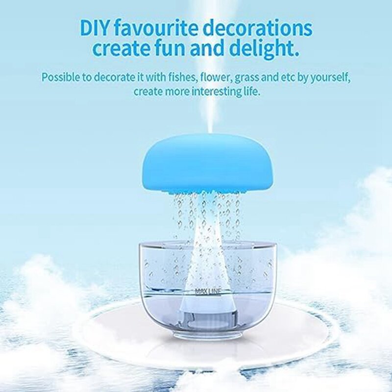 Cloud Rain Aromatherapy Essential Oil Diffuser Mushroom Rain Cloud Humidifier With 7 Colors LED Light For Home Office
