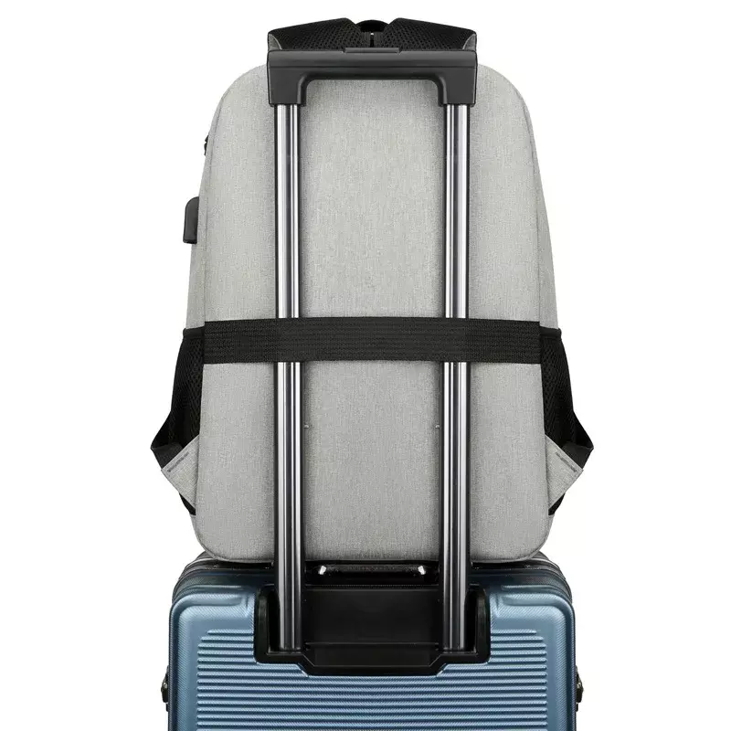 Mochila de ordenador de negocios con puerto de carga USB para hombres, bolsa de almuerzo aislada, mochila impermeable de viaje al aire libre