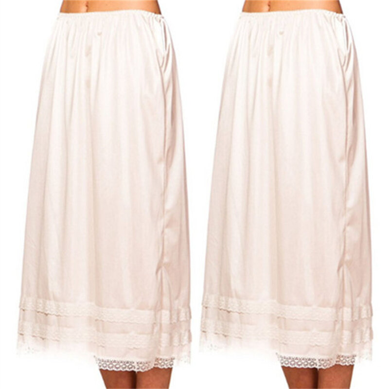 Womens Lace Underskirt Petticoat Under Dress Long Skirt Safety Skirt Oversize