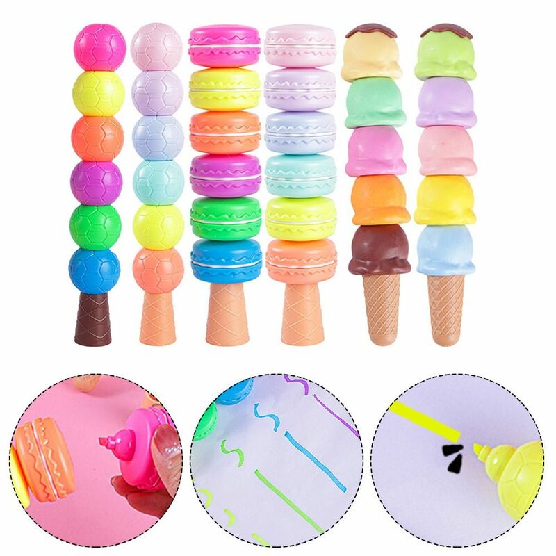 5Colors/Box Creative Stationery Learning Prize Student Gift Hand Account Pen Line Color Marker Pen Fluorescent Pen Highlighter