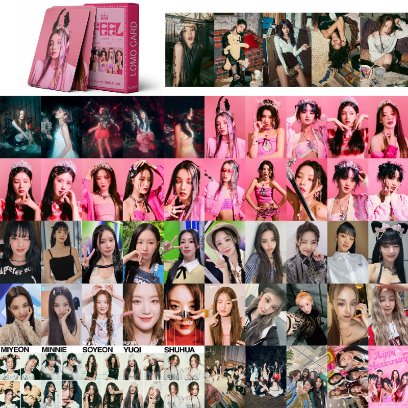 55Pcs Kpop Idol GIDLE photobcards I Feel Album Lomo Cards (G)I-DLE Photo LOMO Card Ye Shuhua MINNIE cartolina fan regalo