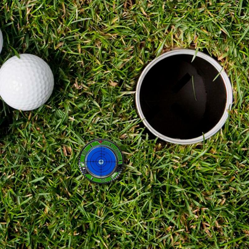 Topi Golf Level, penanda bola dengan presisi tinggi, alat bantu baca hijau, gaya Chip Poker, gelembung