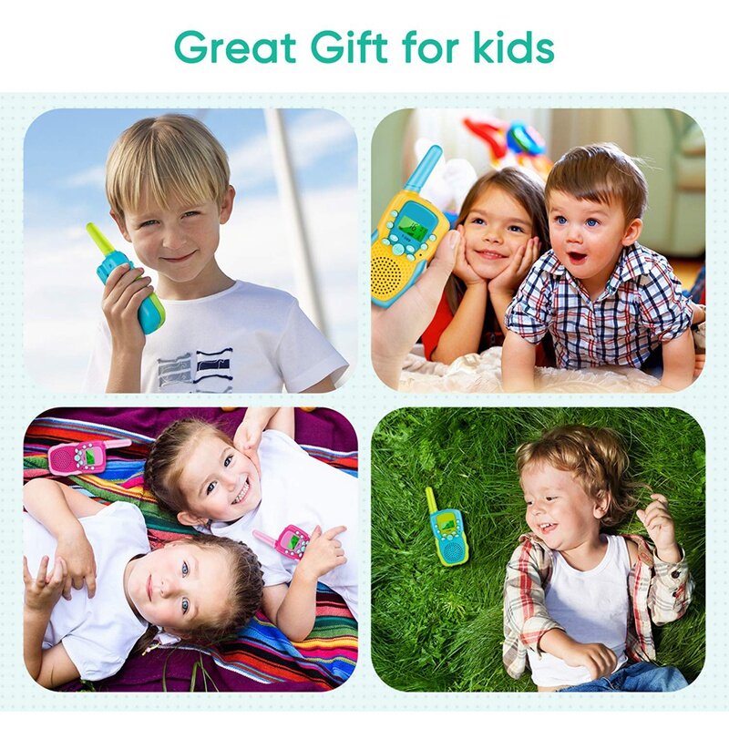 Walkie-talkies de 3 piezas para niños, juguetes de actividad en interiores y exteriores, rango de 3 KM, regalos de cumpleaños para niños y niñas