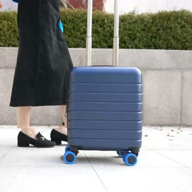Sarung koper Roda bagasi, penutup roda koper koper mengurangi kebisingan, penutup kastor bagasi 8 buah/set