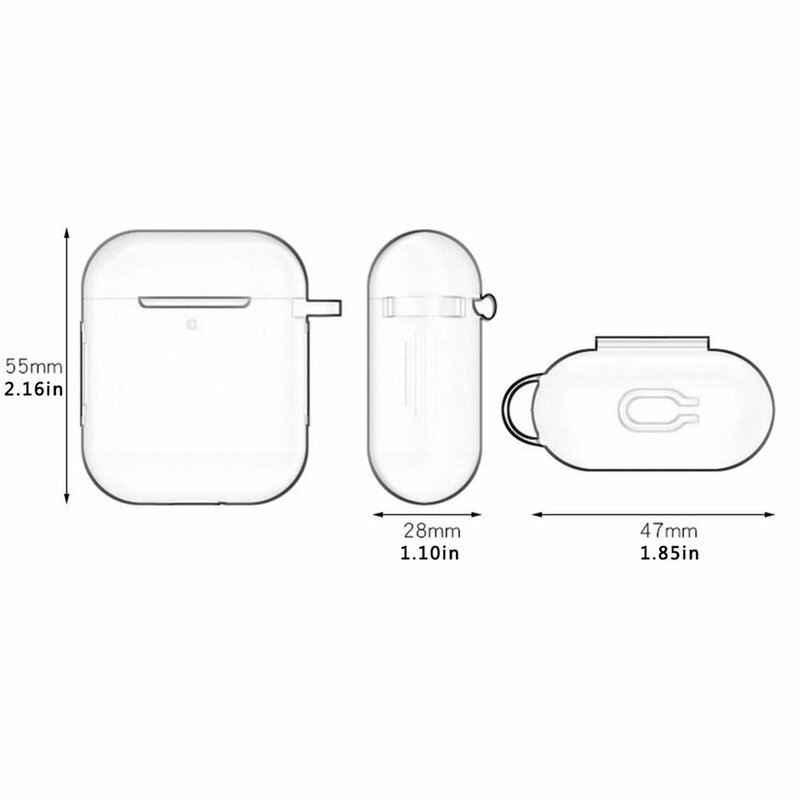 Casing pelindung Headphone silikon, penutup pelindung Headphone untuk Airpods 1/2, casing Headset nirkabel dengan tombol Anti hilang