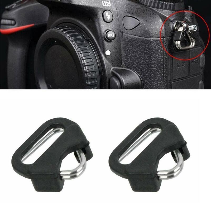 อุปกรณ์เสริมหัวเข็มขัดตัวเกี่ยวสายพานกล้อง Tali bahu รูปสามเหลี่ยมขนาด2/4ชิ้นสำหรับกล้อง Fujifilm Olympus Pentax