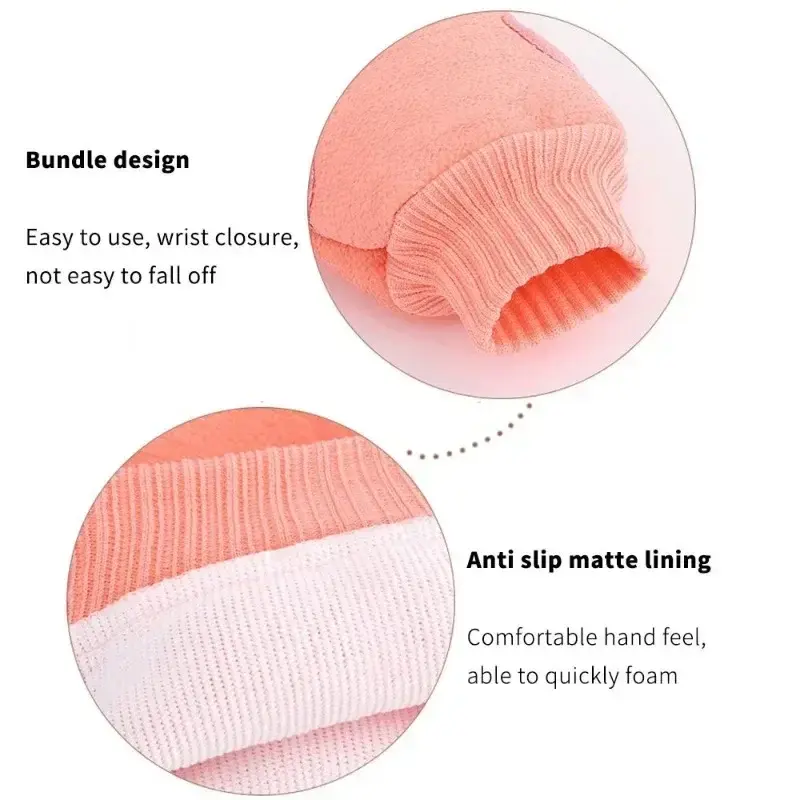 ถุงมือ Alat penggosok Badan สำหรับขัดผิว1ชิ้นสำหรับขัดตัวถุงมือถูผิวหนังที่ตายแล้วสำหรับอาบน้ำหลังขัดตัวผ้าสปา