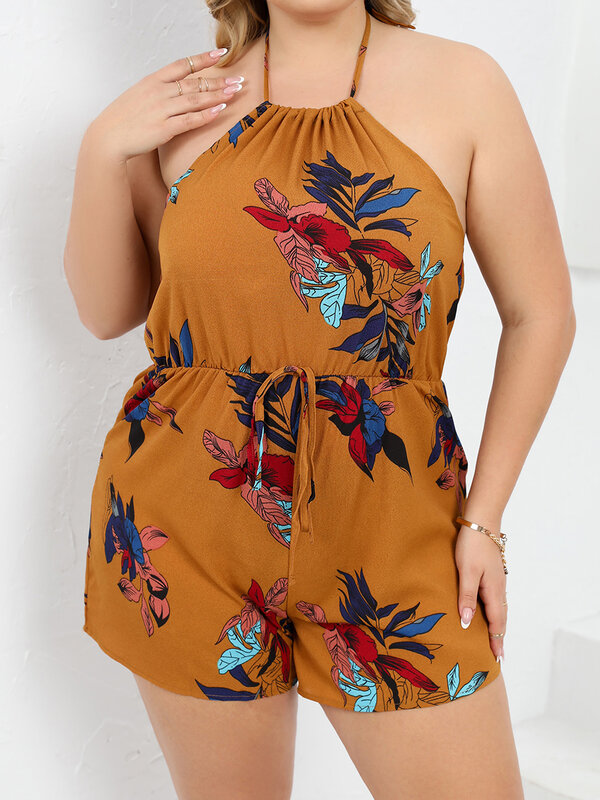 Finjani  Plus Size Sleeveless Summer Jumpsuit For Women Casual   Loose   Romper Shorts Beach Playsuit Female