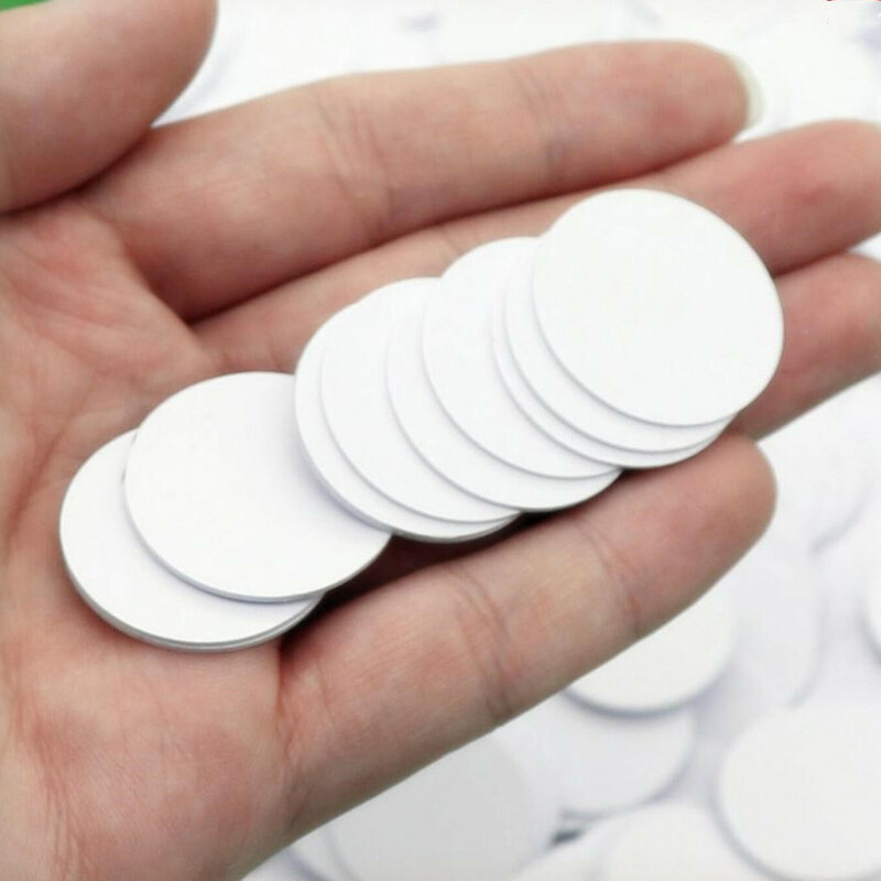10Pcs NFC Ntag215 Cards Tags 13.56MHz NTAG 215 Card Universal Blank 25mm Round Coin RFID Labels for NFC Enabled Mobile Phone