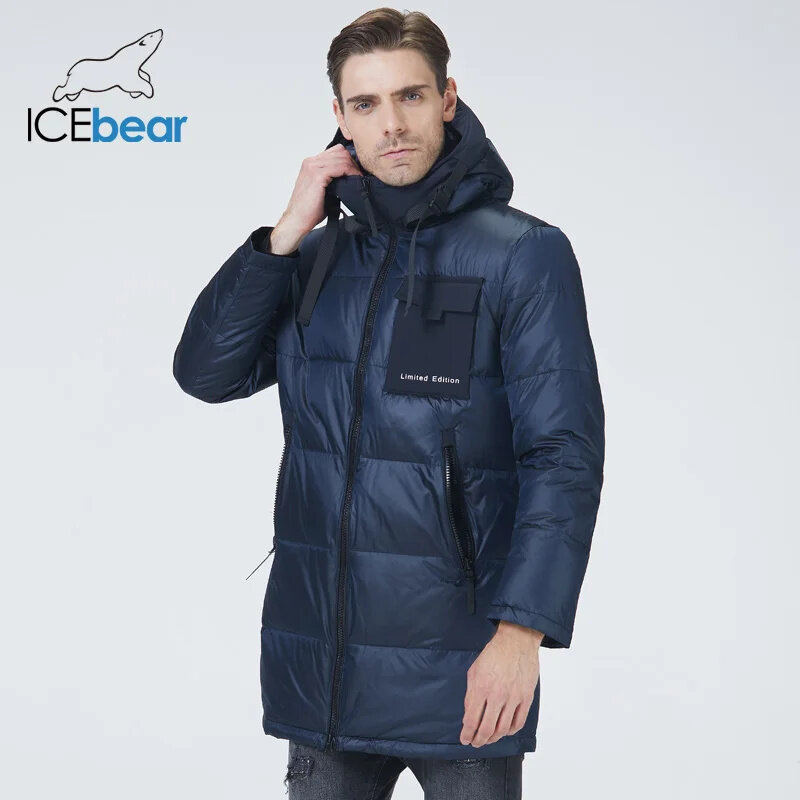 ICEbear-Roupa de viagem masculina com capuz, casaco premium masculino, bolso grande, marca de moda, roupas de inverno, MWD21923I, 2022