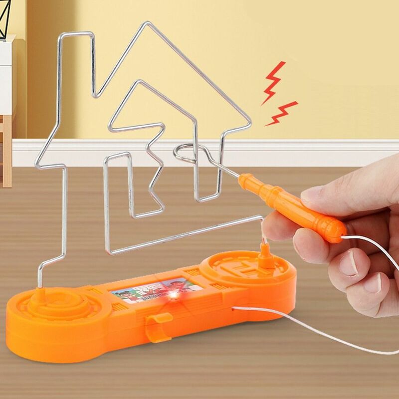 Concentration Exercises Electric Touch Maze Education House Shock Wire Maze Electrically Charged Blue/Orange Maze Wire Board