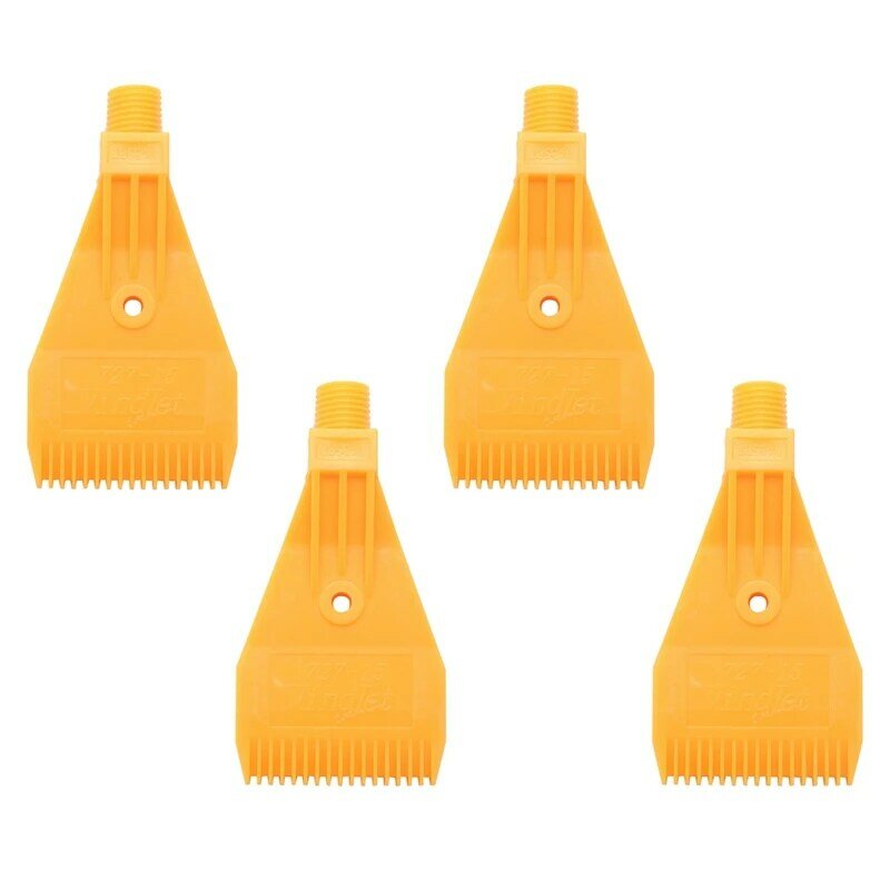 Big Deal 4X 1/4BSP Male Thread ABS Single Hole Air Blow Off Flat Jet Nozzle Yellow