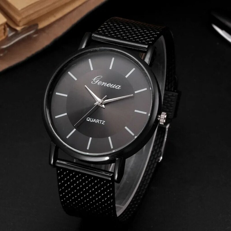 Elegant Rose Gold Big Round Dial Watch Female Simple Temperament Student Waterproof High-level Female Luxury Watch for Women New