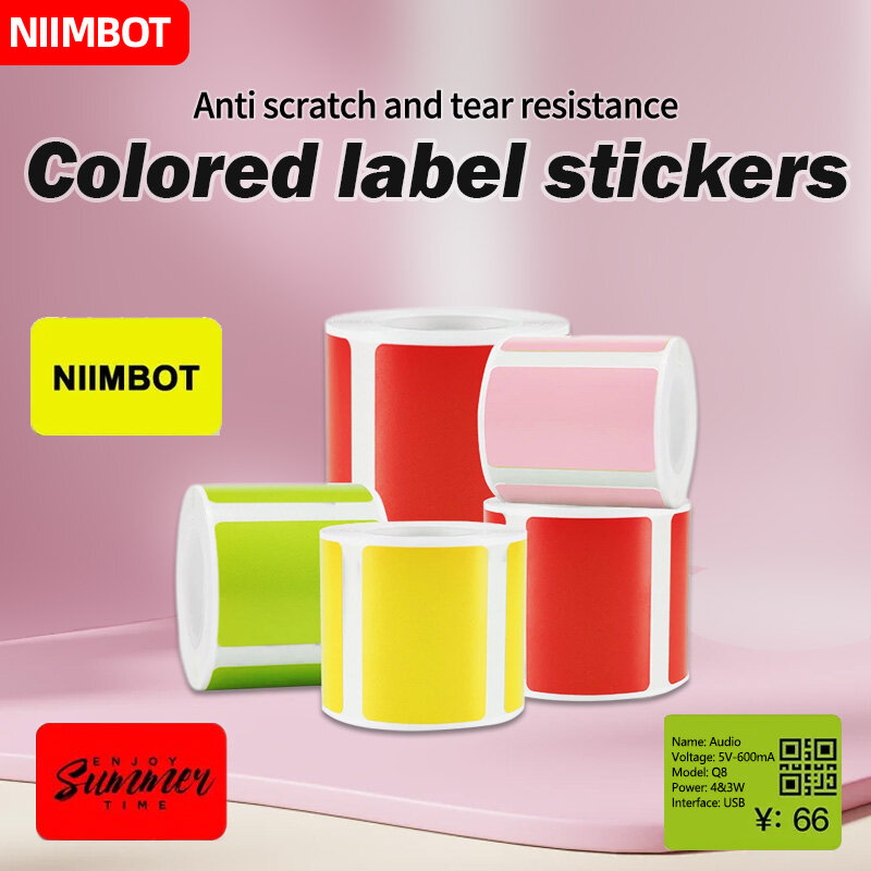NIIMBOT B21/B203/B3S Label Machine Printing Paper Self Adhesive Label Waterproof Oil Resistant Tear Resistant Label