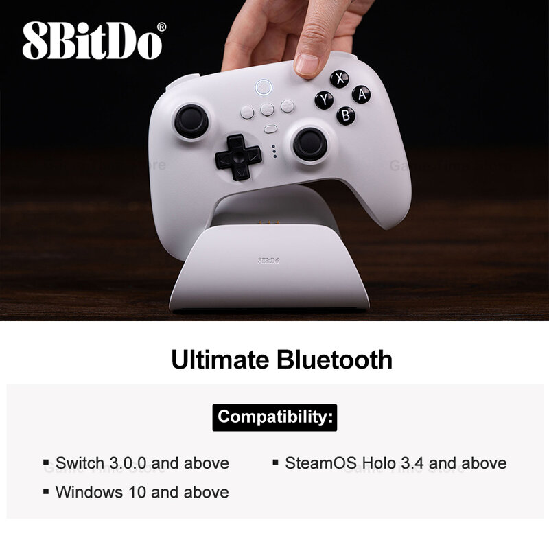 8BitDo - Ultimate Wireless Bluetooth Controller Gamepad with Charging Dock for Nintendo Switch, PC, Windows 10, 11, Steam Deck