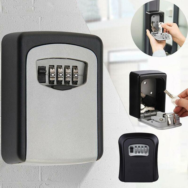 Kotak rahasia penyimpanan kunci dinding, pengunci kode keamanan dengan kata sandi kombinasi 4 Digit, kotak plastik aman kunci rumah tanpa kunci