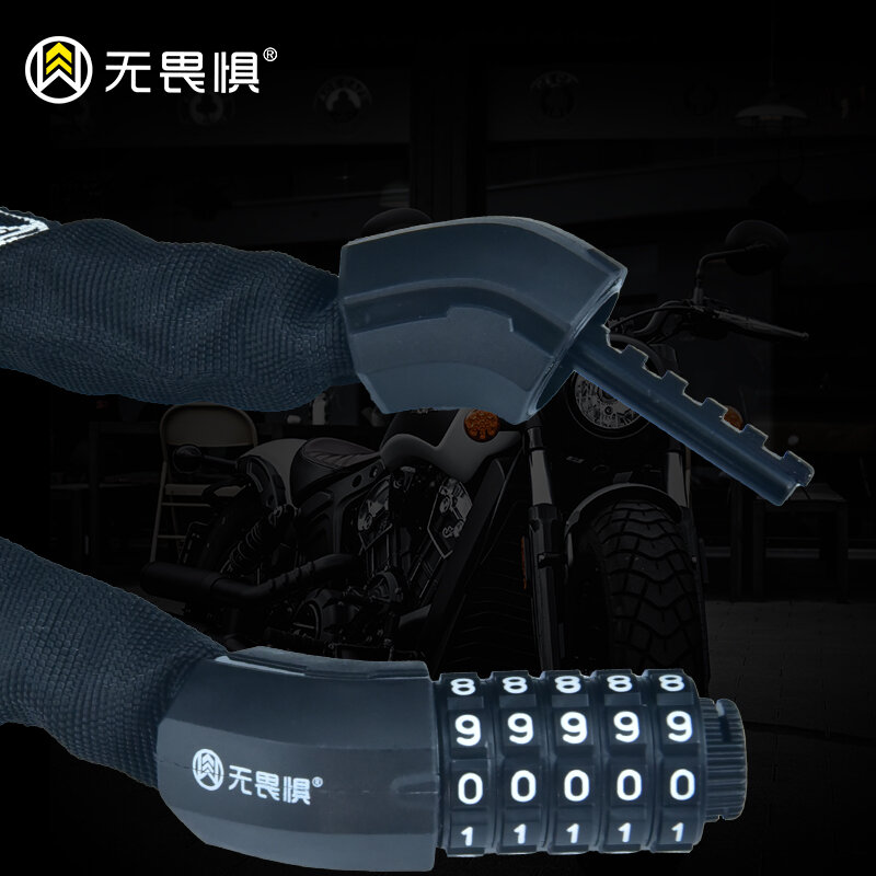 شحن مجاني سلسلة أمان طويلة قفل للدراجة مكافحة سرقة الصلب رمز كلمة السر دراجة نارية قفل الدراجات دراجة كهربائية Accoessorie