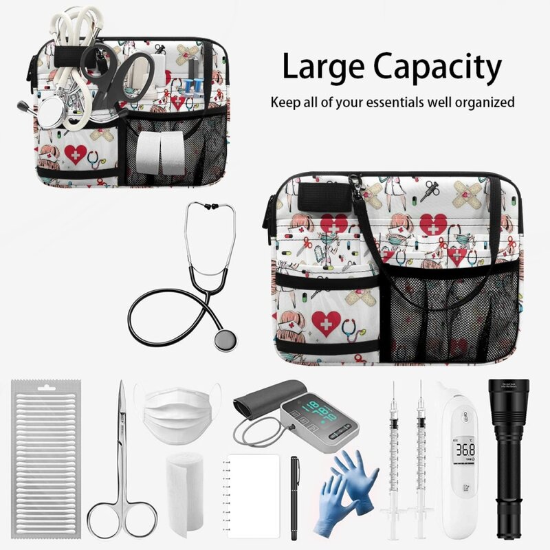 Grande Capacidade Handle Crossbody Bag, Sala de operação Satchel, Multi Bolso, Doutor, Enfermeira, Hospital, Waistpack, Ferramentas de armazenamento