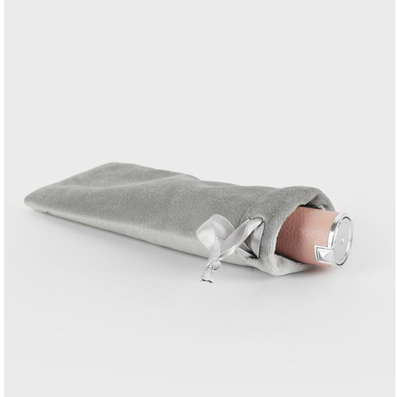 10 unids/lote 6x13cm bolsa de almacenamiento de cosméticos a prueba de polvo de viaje para mujer bolsas de terciopelo con cordón para pintalabios bolsas de embalaje delicadas de Navidad