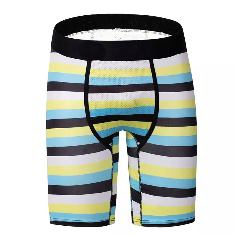 Men's Quick Drying Boxer Shorts Cartoon Printed Underwear Fitness Exercise Extended Underwear