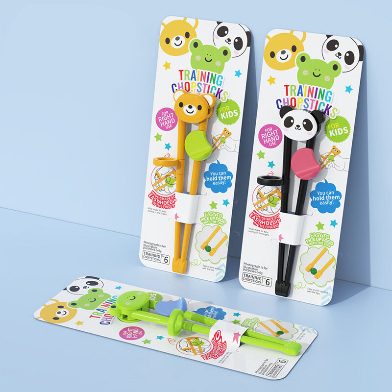 Bacchette per bambini principianti Cartoon Animal bacchette per l'apprendimento elementare bacchette per l'allenamento delle stoviglie