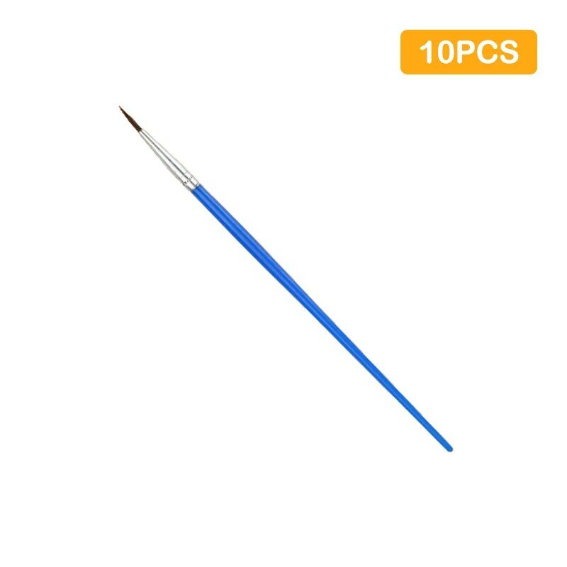 10pcs Thin Hook Line Pen Flat Round Pointed Paint Brushes Nylon Hair Brush Painting Pen Craft Watercolor Oil Painting Brushes