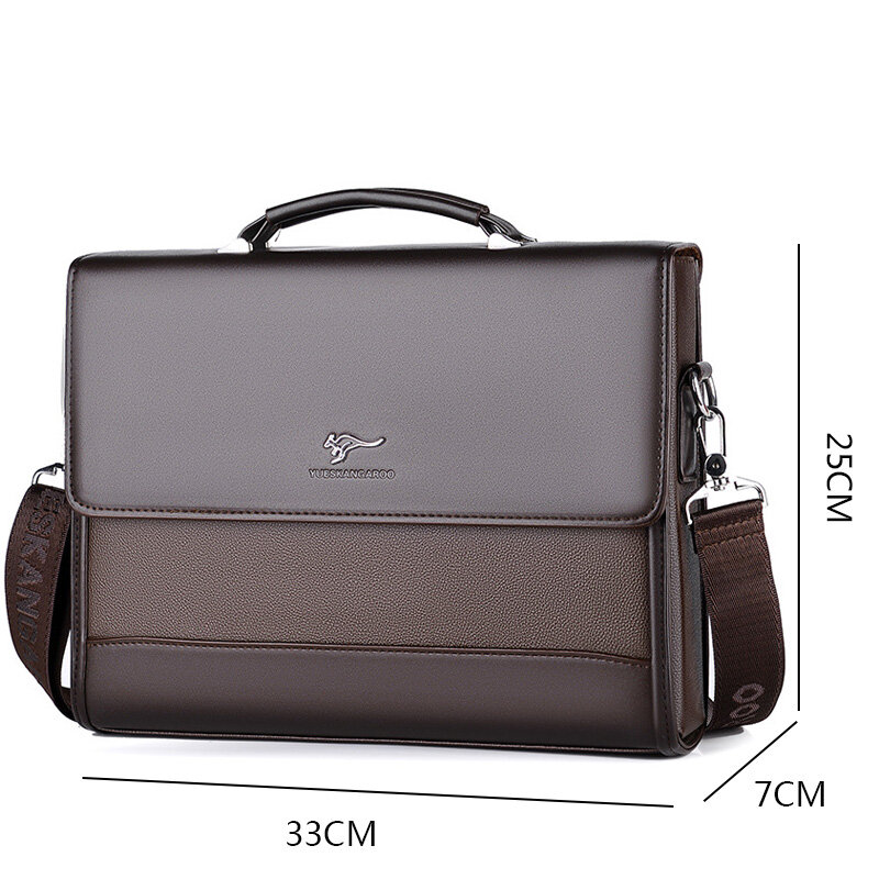 2023 tas kantor pria baru tas tangan pria tas bahu bisnis kulit Pu tas Laptop pengatur dokumen pria