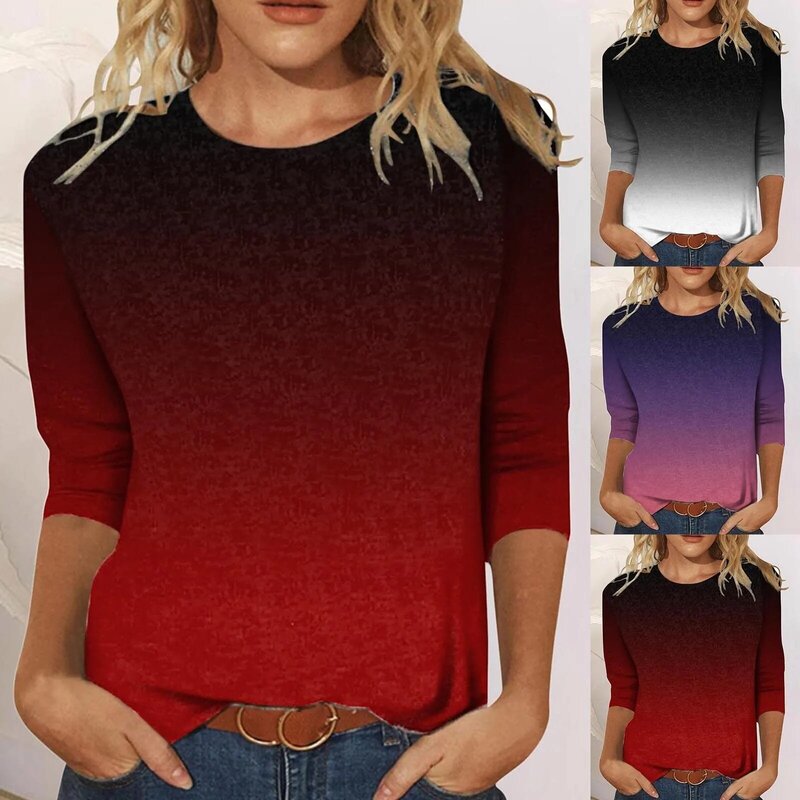 여성용 반팔 프린트 티셔츠, 라운드넥 블라우스, 캐주얼 루즈 티셔츠, 여름 신상 디자이너