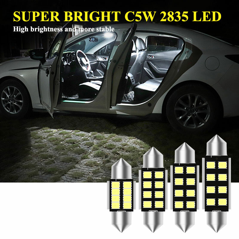 1pcs car interior lighting festoon 31mm 36mm 39mm 41mm car led plate trunk light c5w c10w led canbus reading light dome lamp 12v
