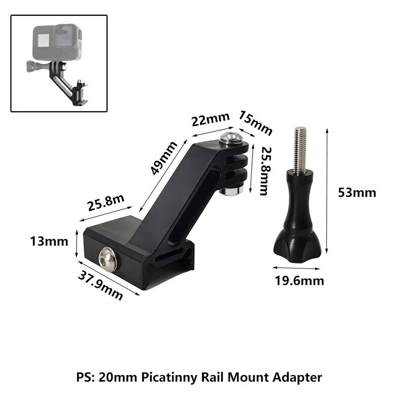 Hełm taktyczny uchwyt adapterowy 20mm Picatinny Adapter do Gopro kamera sportowa akcesoria myśliwskie Airsoft