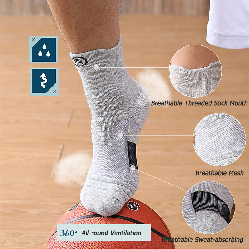 Нескользящие футбольные носки для мужчин и женщин, хлопковые носки, короткие, длинные, дышащие, дезодорирующие носки для футбола, 38-43