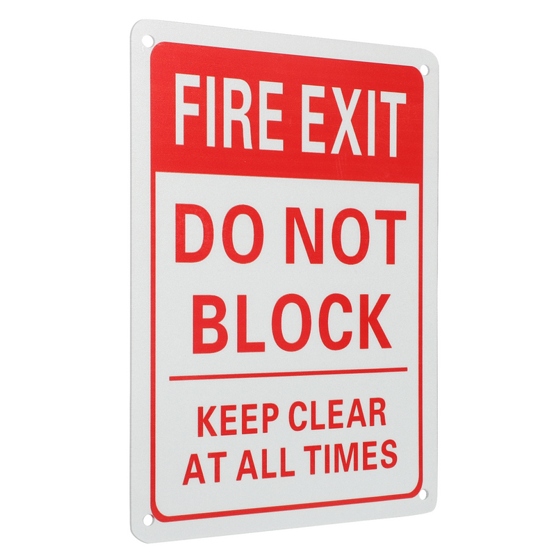 Fire Exit Sign Emergency Sigh for Shopping Mall Signs Do Not Block Door Safety Label Reminder Warning