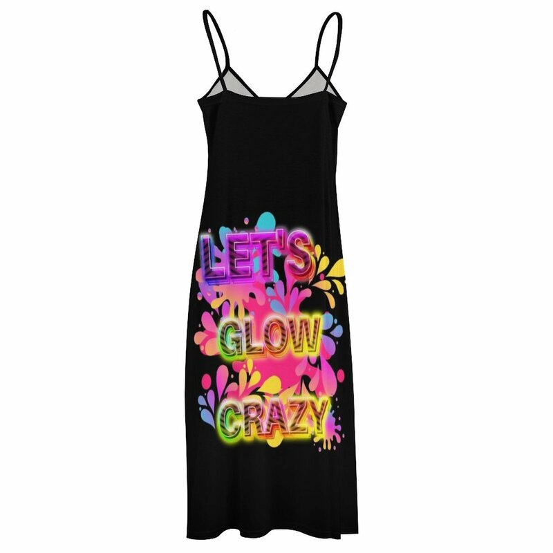 Laten We Glow Crazy Retro Mouwloze Jurk Jurken Voor Prom Dresses Voor Vrouwen Jurk Vrouwen