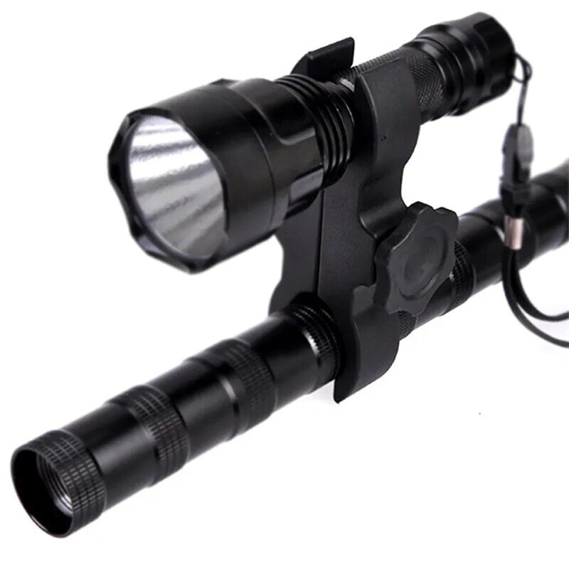 LED懐中電灯マウントブラケット,フラッシュトーチホルダー,フロントライトクリップ,クランプクランプ,戦術的な狩猟銃