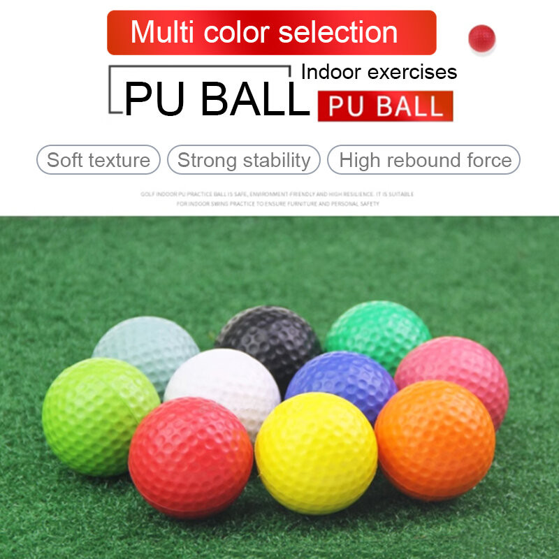 혼합 색상 Pu 폼 솔리드 스폰지 부드러운 공, 실내 골프 연습 공 장난감 공, 42mm