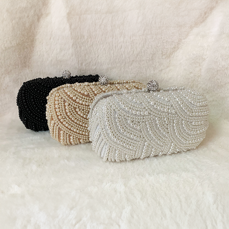 Torebka damska luksusowa torebka koralowa z koralikami elegancka w stylu Retro torebka wieczorowa perła na przyjęcie torebka modna brokatowa torba kwadratowa